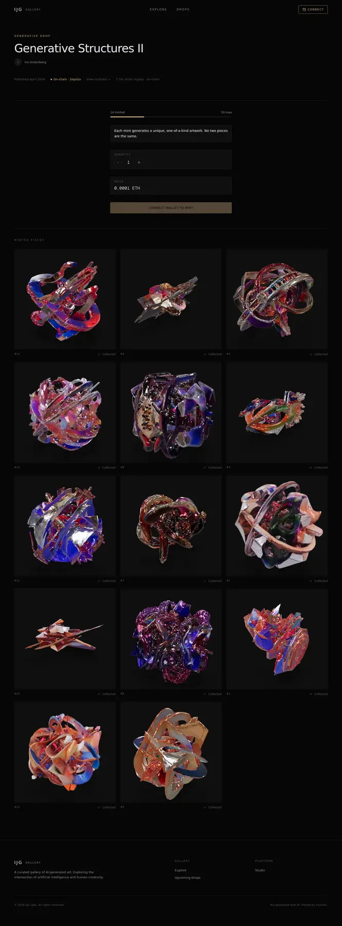 Generative Structures II public 3D collection page